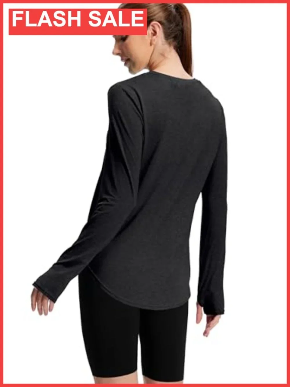 Women's Long Sleeve Workout Top with Thumb Holes UPF 50+ Sun Shirt for Hiking